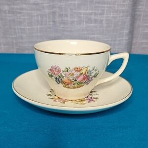 Floral Teacup and Saucer Set